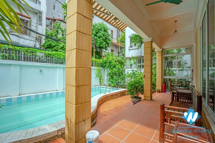 Nice house with outside swiming pool for rent in Tay Ho, Ha Noi
